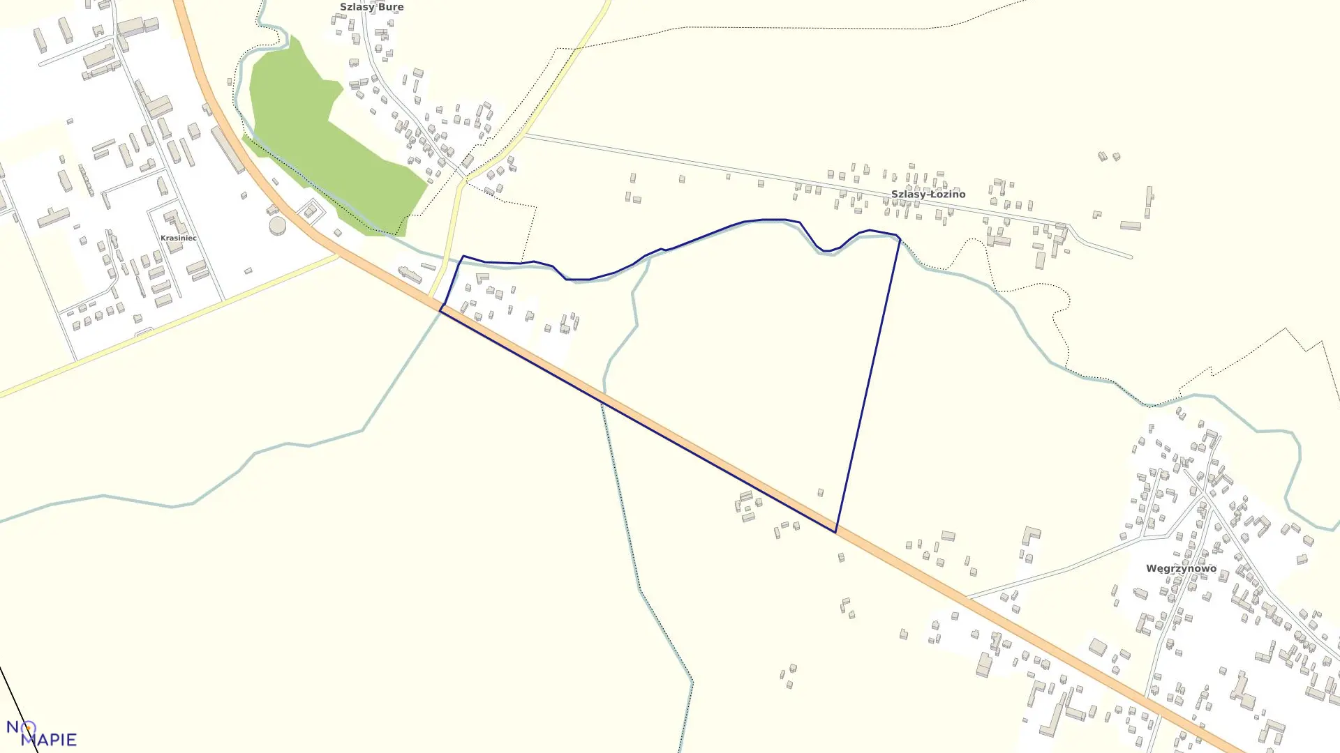 Mapa obrębu CHODUB w gminie Płoniawy-Bramura